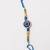 set of 2 blue evil eye gold toned bhaiya bhabhi rakhi with roli chawal chandan mishri