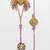 set of 2 white artificial stones golden toned bhaiya bhabhi rakhi with roli chawal