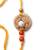 set of 4 yellow artificial beads & white pearls bhaiya bhabhi rakhi with roli chawal