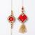 set of 2 kundan studded & artificial stones bhaiya bhabhi rakhi with roli chawal