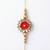 set of 2 kundan studded & artificial stones bhaiya bhabhi rakhi with roli chawal