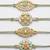 set of 4 white artificial stones & green thread rakhi with roli chawal chandan mishri