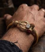 gold plated trishool design rudraksh rakhi bracelet with roli chawal chandan mishri
