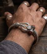 silver plated trishool design rudraksh rakhi bracelet with roli chawal chandan mishri