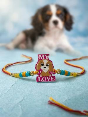 stylish artificial beads kids thread rakhi with roli chawal chandan mishri 2