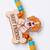 stylish artificial beads kids thread rakhi with roli chawal chandan mishri