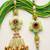set of 2 flower shape artificial stones & beads bhaiya bhabhi rakhi with roli chawal