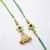 set of 2 flower shape artificial stones & beads bhaiya bhabhi rakhi with roli chawal