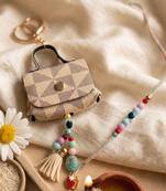 set of 2 purse design evil eye & beads bhaiya bhabhi rakhi with roli chawal