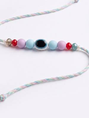 set of 2 purse design evil eye & beads bhaiya bhabhi rakhi with roli chawal 4