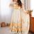 Women's Gorgeous Printed Work Organza Silk Fabric Flared Anarkali Pant and Dupatta Set