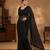 Black georgette embroidered saree with beads