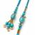 set of 2 turquoise blue artificial beads bhaiya bhabhi rakhi with roli chawal chandan