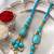 set of 2 turquoise blue artificial beads bhaiya bhabhi rakhi with roli chawal chandan
