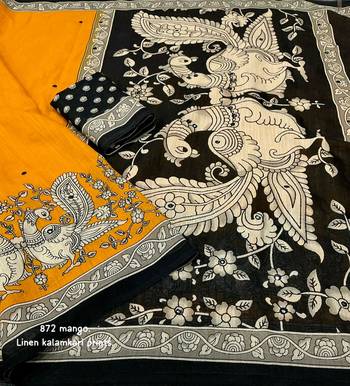 yellow art silk woven saree with floral print 3