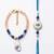 set of 2 gold toned evil eye beaded bhaiya bhabhi rakhi with roli chawal chandan