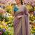 Purple chiffon embroidered saree with sequins work