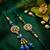 set of 2 blue artificial beads morpankh style bhaiya bhabhi rakhi with roli chawal