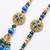 set of 2 blue artificial beads morpankh style bhaiya bhabhi rakhi with roli chawal