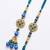 set of 2 blue artificial beads morpankh style bhaiya bhabhi rakhi with roli chawal