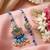 set of 2 blue evil eye artificial beads bhaiya bhabhi rakhi with roli chawal