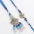 set of 2 blue evil eye artificial beads bhaiya bhabhi rakhi with roli chawal