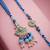 set of 2 blue evil eye artificial beads bhaiya bhabhi rakhi with roli chawal