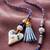 set of 2 evil eye beaded heart shape bhaiya bhabhi rakhi with roli chawal chandan