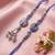 set of 2 purple artificial beads traditional bhaiya bhabhi rakhi with roli chawal