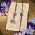 set of 2 purple artificial beads traditional bhaiya bhabhi rakhi with roli chawal