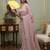 Pink georgette embroidered saree with thread work