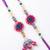 set of 2 artificial stones & beads floral design bhaiya bhabhi rakhi with roli chawal