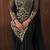 Black georgette embroidered saree with beads