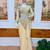 Beige georgette embroidered saree with beads