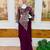 Purple georgette embroidered saree with beads