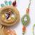 set of 2 artificial stones designer bhaiya bhabhi rakhi with roli chawal chandan