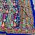 blue silk blend printed saree with geometric print