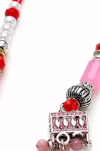 set of 2 artificial beads jhumka design bhaiya bhabhi rakhi with roli chawal