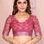 Pink linen cotton floral printed casual saree with matching blouse piece