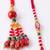 set of 2 designer red artificial beads bhaiya bhabhi rakhi with roli chawal chandan