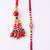 set of 2 designer red artificial beads bhaiya bhabhi rakhi with roli chawal chandan