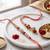 set of 2 multicolor artificial stones & beads bhaiya bhabhi rakhi with roli chawal