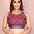 Purple linen cotton floral printed casual saree with matching blouse piece