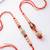 set of 2 multicolor artificial stones & beads bhaiya bhabhi rakhi with roli chawal