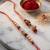 set of 2 multicolor artificial stones & beads bhaiya bhabhi rakhi with roli chawal