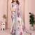 Multicolor linen cotton floral printed casual saree with matching blouse piece