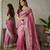 Pink silk blend embroidered saree with sequins work