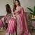 Pink silk blend embroidered saree with sequins work