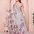Grey linen cotton floral printed casual saree with matching blouse piece