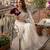 Cream silk blend embroidered saree with sequins work